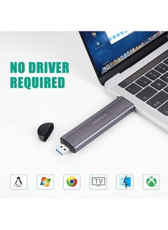 XLT M.2 SSD Enclosure NVME NGFF Dual Protocol Adapter with USB C Support for Size 2242/2260/2280 Silver  - Image 2