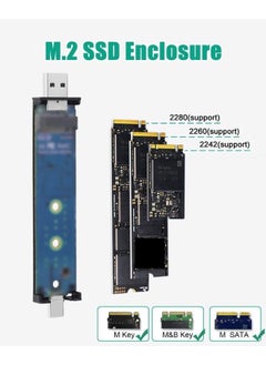 XLT M.2 SSD Enclosure NVME NGFF Dual Protocol Adapter with USB C Support for Size 2242/2260/2280 Silver  - Image 4