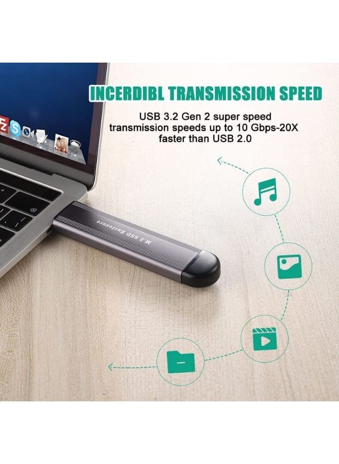 إكس أل تي - محول M.2 SSD Enclosure NVME NGFF ثنائي البروتوكولات مع دعم USB C لحجم 2242/2260/2280 فضي - Image 1
