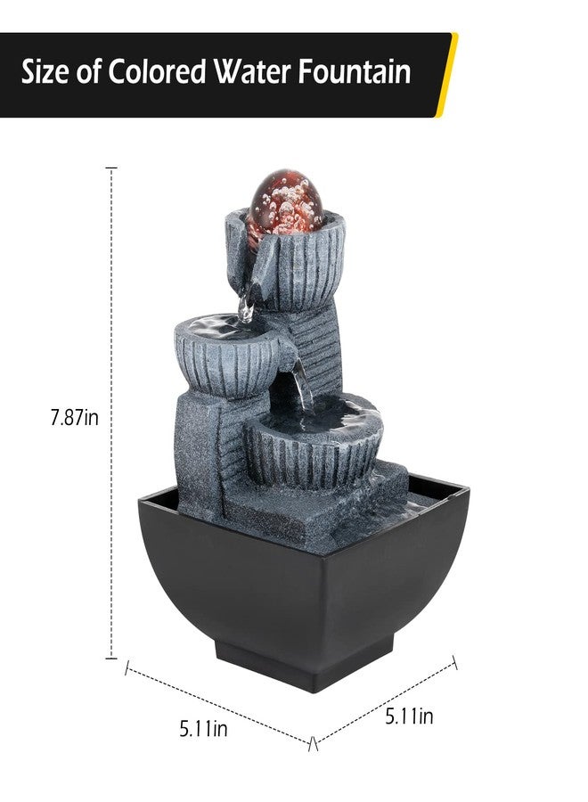 داينا-ليفينج نافورة مياه داينا-ليفينج المكتبية، نافورة استرخاء داخلية، نافورة شلال فنغ شوي مع إضاءة لتزيين المنزل وغرفة المعيشة والمكتب - Image 5