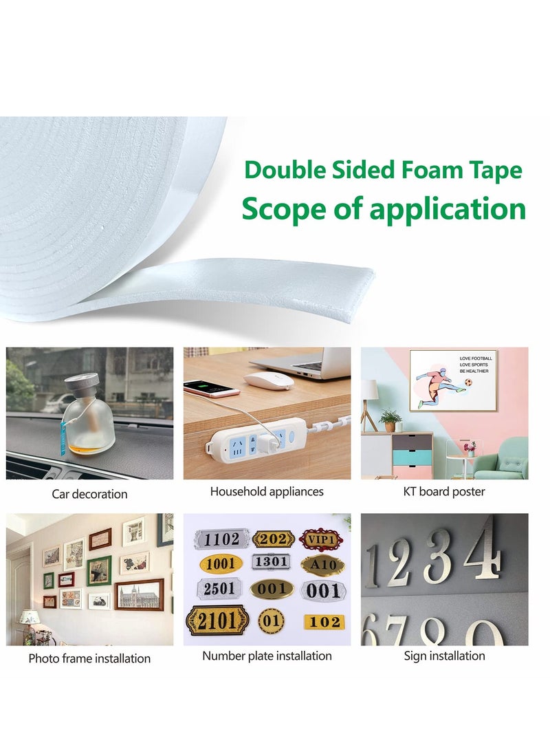 SYOSI 2 Pcs Double Sided Foam Tape Outdoor and Indoor Heavy Duty Strong Weatherproof Adhesive Tape Used for Interior Decoration, Wall Installation, Car Decoration, Craft Making, Handmade(33 FT)  - Image 3