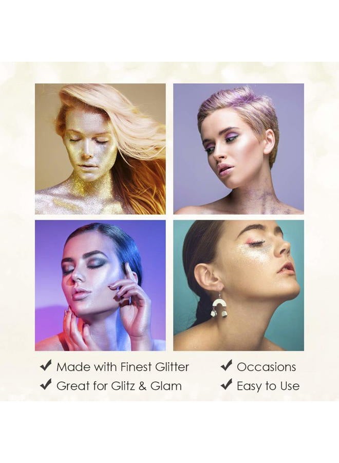 Jerome Russell Temporary Hair and Body Glitter Color Spray, Travel Spray, Lightweight, Adds Sparkly Shimmery Glow, Perfect to use On Hair, Skin, or Clothing, 2.2 oz - Glitter Gold x 3 Pack - Image 4