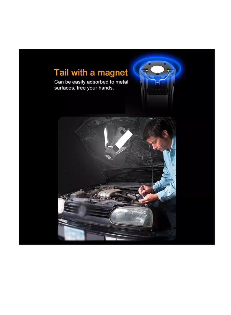 مصباح يدوي 400 لومن قابل لإعادة الشحن ، مصباح عمل فحص COB بقدرة 3000 مللي أمبير مع بنك طاقة مدمج - Image 3