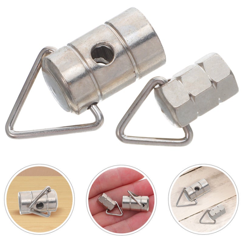 4 PCS Metal Strap Lock Strap Button Large and Small Banjo Guitar Strap Hook Button for Banjo ( ) - Image 4