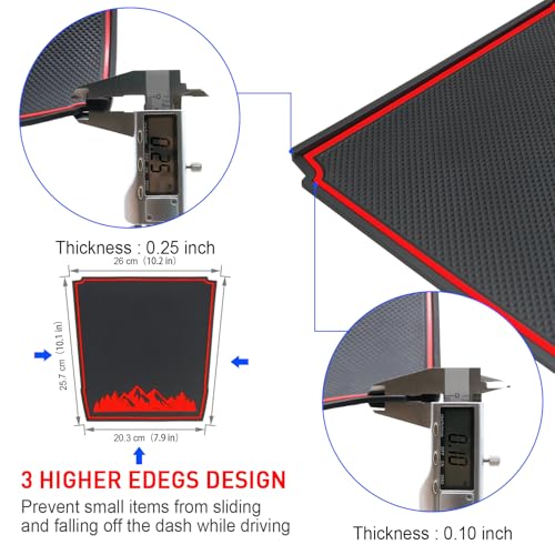 MOCHENT Dashboard Mats for Subaru Crosstrek Accessories 2023-2018, Forester 2019-2024, Impreza 2018-2023, Interior Non-Slip Dash Mat Pad Liner (Red) - Image 5