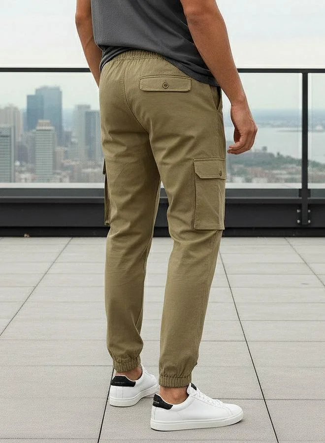 Love Pangolin BEIGE Love Pangolin Men Cargo Joggers with Pockets for Men | Best Price UAE