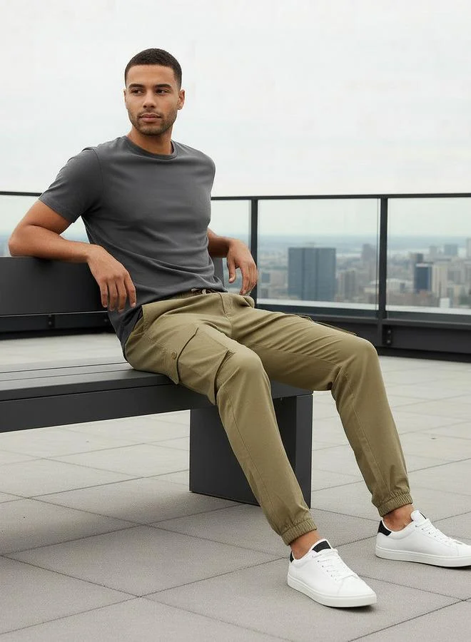 Love Pangolin BEIGE Love Pangolin Men Cargo Joggers with Pockets for Men | Best Price UAE