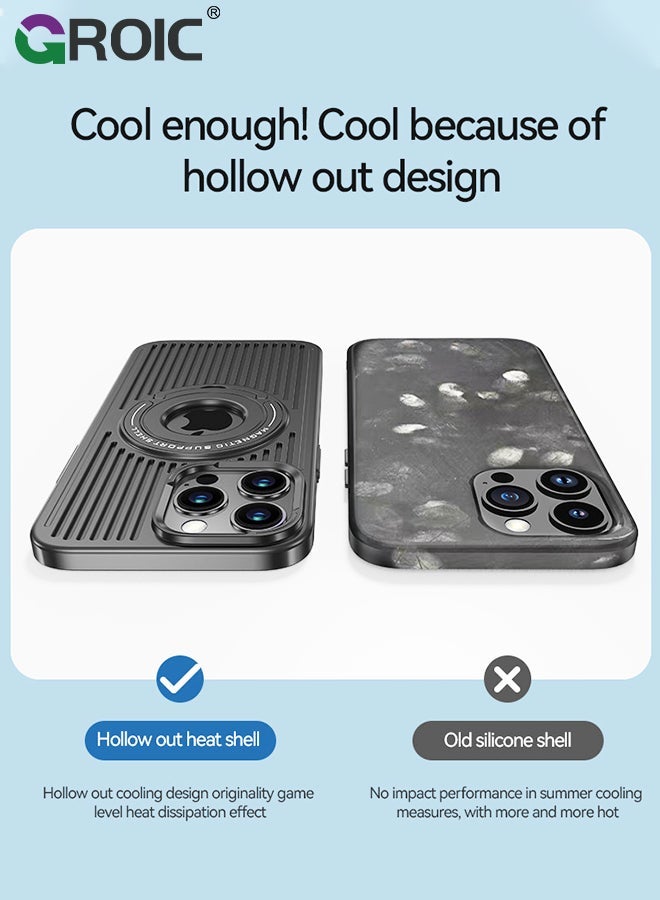 GROIC Kickstand Case for iPhone 15 Pro Max 6.7 Inch with Invisibility Magnetic Ring Holder Kickstand, Stand Shockproof Phone Compatible Magsafe - Image 3