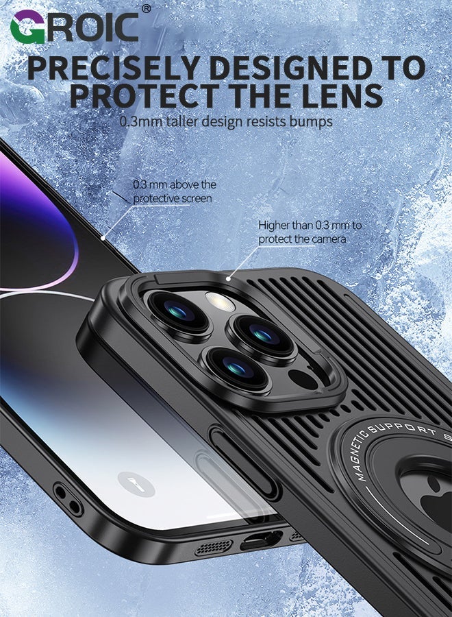 GROIC Kickstand Case for iPhone 15 Pro Max 6.7 Inch with Invisibility Magnetic Ring Holder Kickstand, Stand Shockproof Phone Compatible Magsafe - Image 4