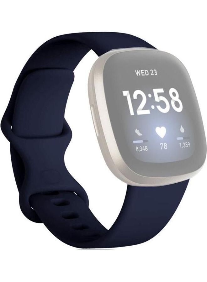 NIBEMINENT Silicone Replacement Watchband Strap For Fitbit Versa 3/Sense- S Midnight Blue - Image 1