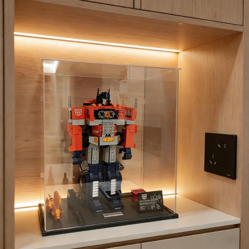 إليبيور حاوية عرض أكريليك شفافة لمجموعات Lego، نموذج تمثال، صندوق عرض معزز، تخزين مضاد للغبار مع قاعدة للتماثيل المصغرة للألعاب (أسود، 30 × 30 × 40 سم) - Image 5