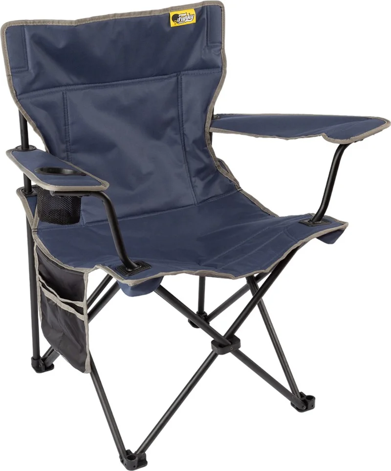 Funky Chairs V2 Navy Blue Luxury Camping Chair