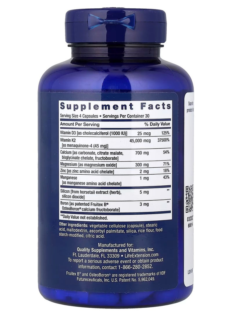 لايف إكستنشن خالٍ من الغلوتين خالٍ من الكائنات المعدلة وراثيًا، معتمد من LE قوة سريرية K2 لكثافة العظام مكمل غذائي اختر تركيبة بون ريستور إيليت الأفضل في فئتها لدعم صحة العظام. يحتوي على فيتامين K2 MK-4، الذي خضع لدراسات سريرية لدعم كثافة العظام لدى من هم في أمس الحاجة إليه، بالإضافة إلى الكالسيوم وفيتامين D3 والمعادن النزرة الضرورية للحفاظ على عظام قوية وصحية. - Image 2