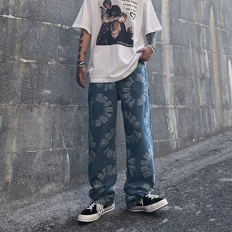 Unisex Classic Denim Jeans Loose Fit Daily Outdoor Wear - Image 3