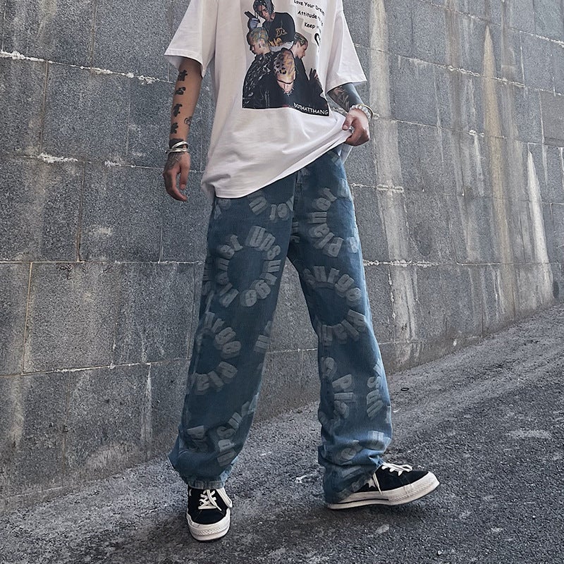 Unisex Classic Denim Jeans Loose Fit Daily Outdoor Wear - Image 4