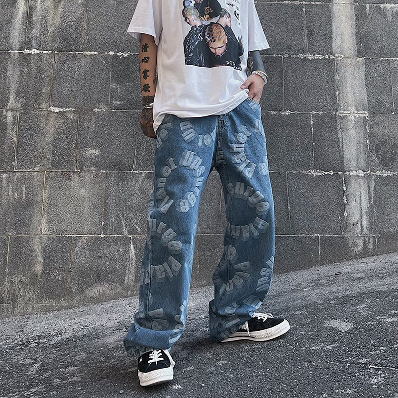 Unisex Classic Denim Jeans Loose Fit Daily Outdoor Wear - Image 2