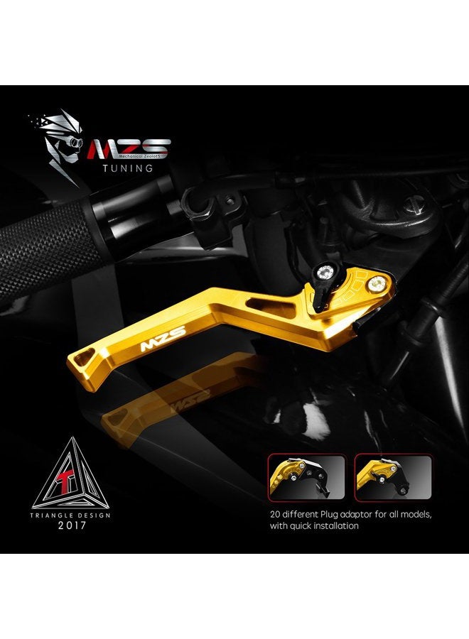 MZS Short Levers CNC Brake Clutch Adjustment Compatible with GROM MSX125 JC61 MLHJC618 2014 2015 2016 2017 2018 2019 Gold - Image 2