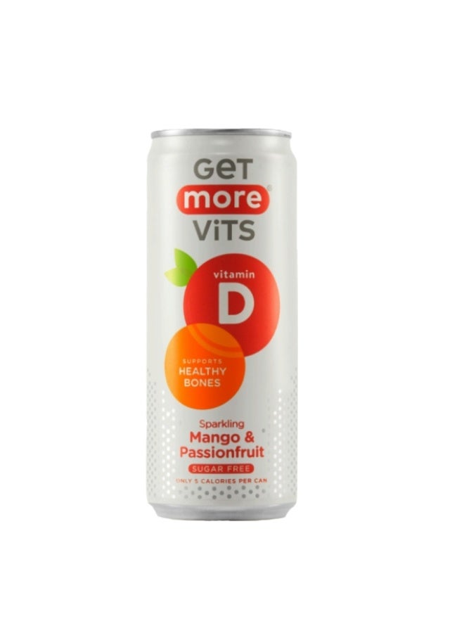 Sparkling Vitamin Drink, Mango & Passionfruit , Vitamin D - 330ml, UK