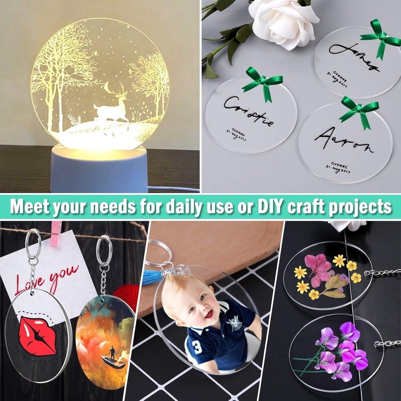 Audab Acrylic Keychain Blanks, 30PCS Bulk Acrylic Circles Clear Disc Ornaments Blanks with Hole for Vinyl, DIY Keychain and Craft Project (3 Inch, 30 Pcs) - Image 2