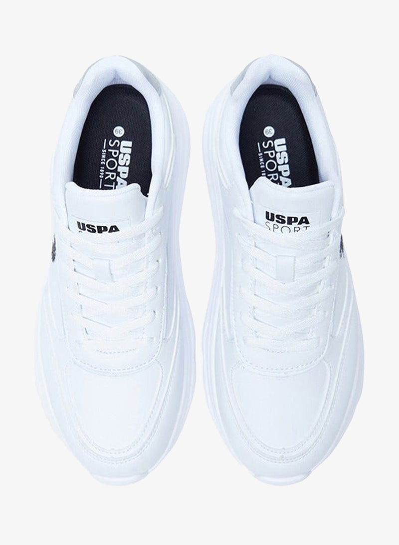 U.S. Polo Assn. Women's White Low-Top Sneakers - Lightweight Shoes Lace-Up Design, Comfortable for Everyday Outfits - Image 3