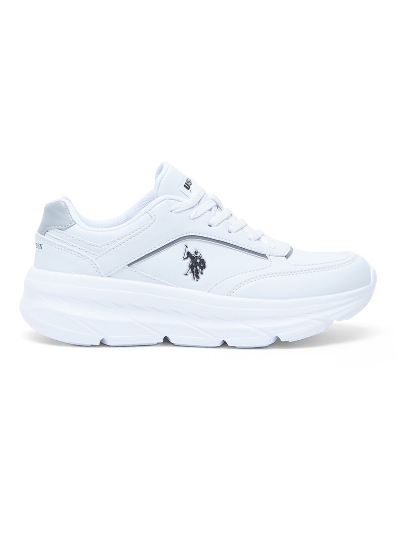 U.S. Polo Assn. Women's White Low-Top Sneakers - Lightweight Lace-Up Design, Comfortable for Everyday Outfits  - Image 1