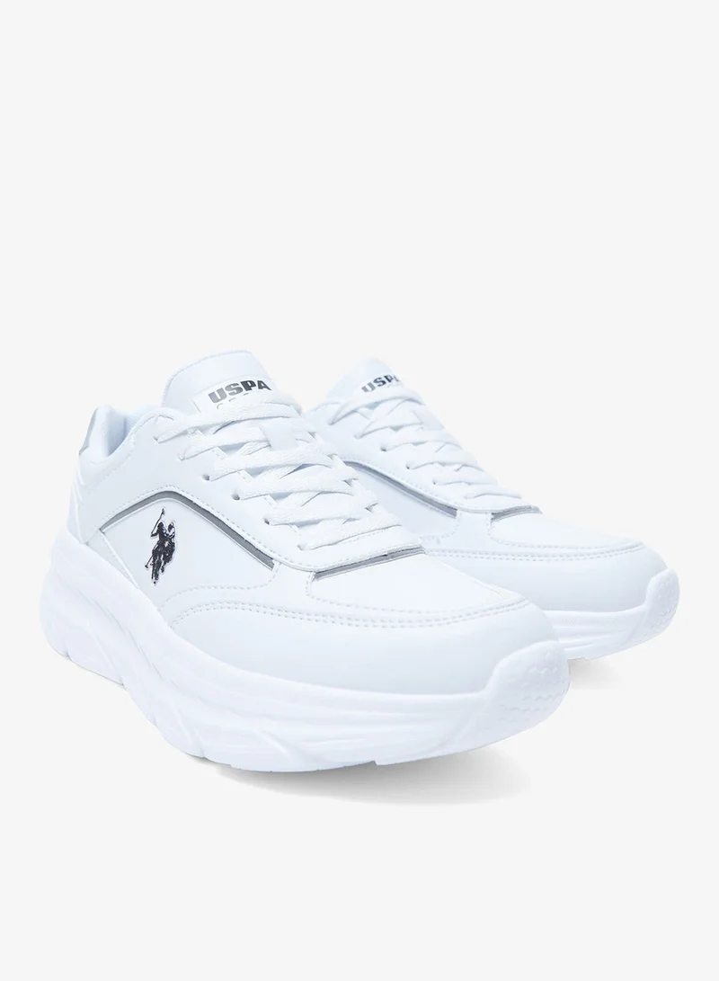 U.S. Polo Assn. White Women's White Low-Top Sneakers - Lightweight Shoes Lace-Up Design, Comfortable for Everyday Outfits for Women | Best Price UAE