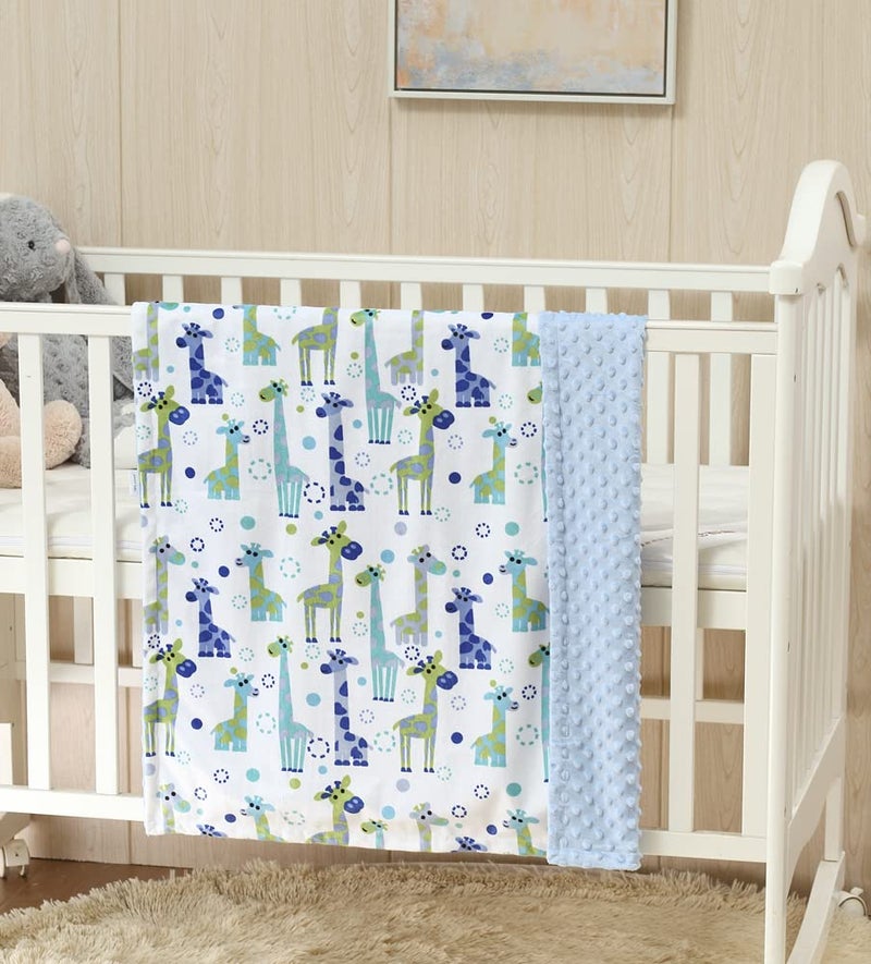 CREVENT Minky Baby Blanket for Boys, Soft Plush Receiving for Newborns - Giraffe 30x40 Inches - Image 4
