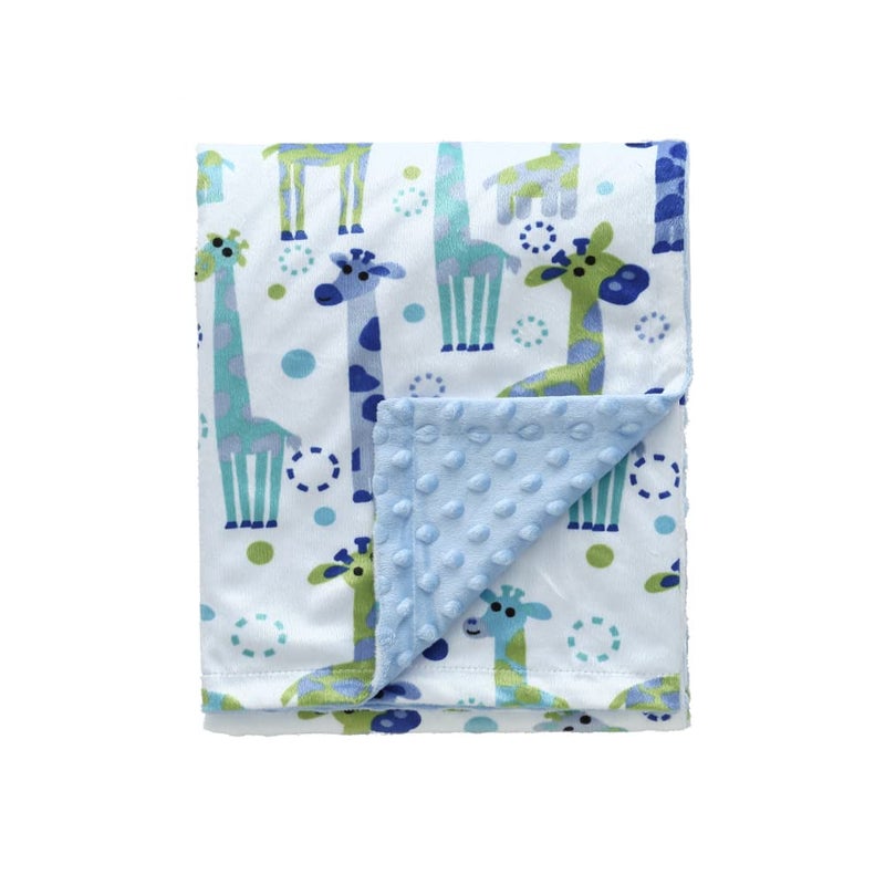 CREVENT Minky Baby Blanket for Boys, Soft Plush Receiving for Newborns - Giraffe 30x40 Inches - Image 1