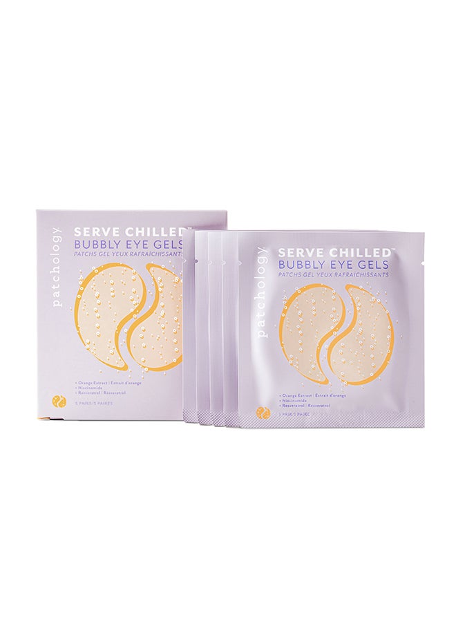 Patchology Serve Chilled Bubbly 5 Pairs – Luminous Recovery for Dull Eyes, Resveratrol & Caffeine, Party-Ready Treatment for Eye Strain Relief 5 Pack - Image 1