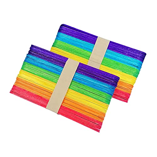 KTOJOY 6” 100 Pcs Colored Jumbo Wooden Craft Sticks Wooden Popsicle Colored Craft Sticks Stick 3/4”Wide Treat Sticks Ice Pop Sticks for DIY Crafts，Home Art Projects, Classroom Art Supplies - Image 2