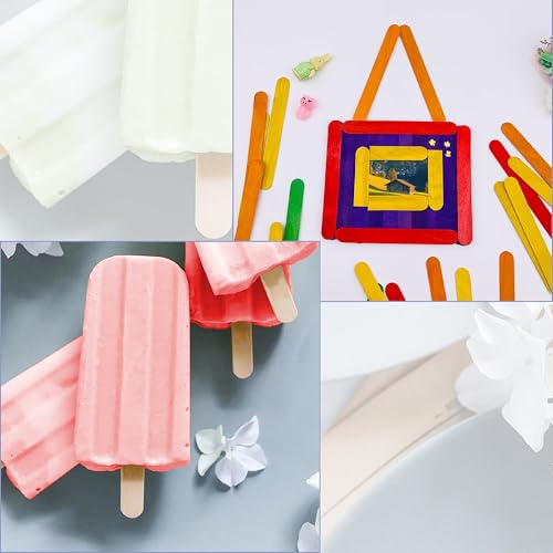 KTOJOY 6” 100 Pcs Colored Jumbo Wooden Craft Sticks Wooden Popsicle Colored Craft Sticks Stick 3/4”Wide Treat Sticks Ice Pop Sticks for DIY Crafts，Home Art Projects, Classroom Art Supplies - Image 3