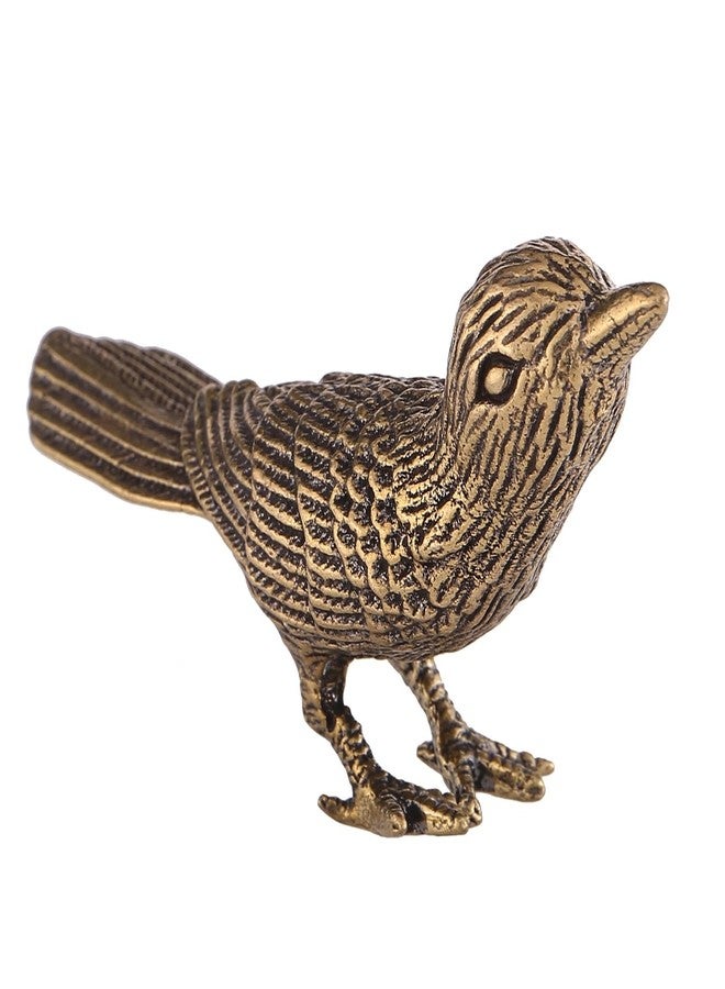 GIB cleaningtool GIB Small Bird Statue for Home Decor, Solid Antique Brass Magpie Bird Figurine, Decorative Birds Ornaments, Gold Decor for Living Room Table, Bedroom, Office Desktop - Image 1