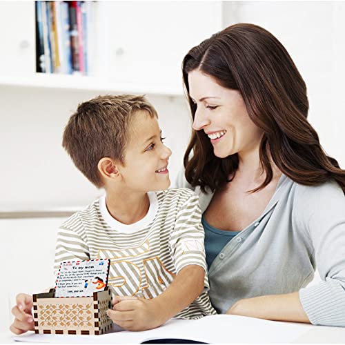 Ucuber Wood Music Box for Mom from Son, Mini Cute Box Printed Pattern Best Gift for Mother's Day You are My Sunshine Â… (pattern-son1mom), Brown - Image 5