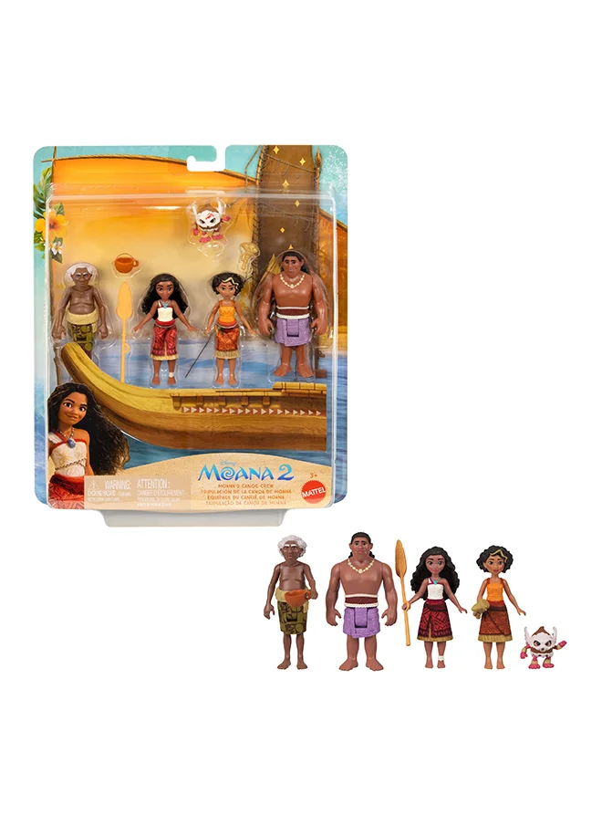Disney Moana 2 Toys, Moana’s Canoe Crew Playset with 5 Small Dolls in Signature Outfits & 3 Accessories, Inspired by the Movie