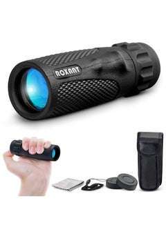 Roxant Viper Monocular Telescope - 10x25 High Definition Weatherproof Pocket Telescope with Hand Grip & BAK4 Prism - with Compact Monocular, Case, Wrist Strap, etc. Monoculars for Adults High Powered