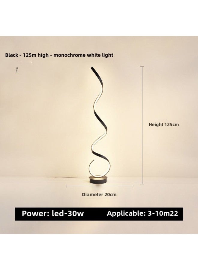 Generic Floor Lamp Living Room Advanced Sense Led Bedroom Vertical Table Lamp Ins Style Light Luxury Bedside Piano Lamp Reading Lamp-Colour:Single Color Warm White Light (contact Customer Service If You Need Warm Light)-30w-black Model - Image 1