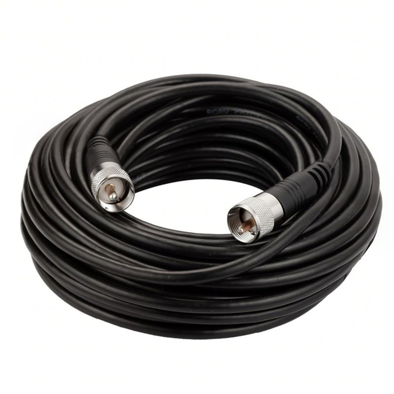 RFAdapter RG8x Coaxial Cable, CB Coax Cable, 50ft UHF PL259 Male to Male Low Loss CB Antenna Cables, 50 Ohm for HAM Radio, Antenna Analyzer - Image 1