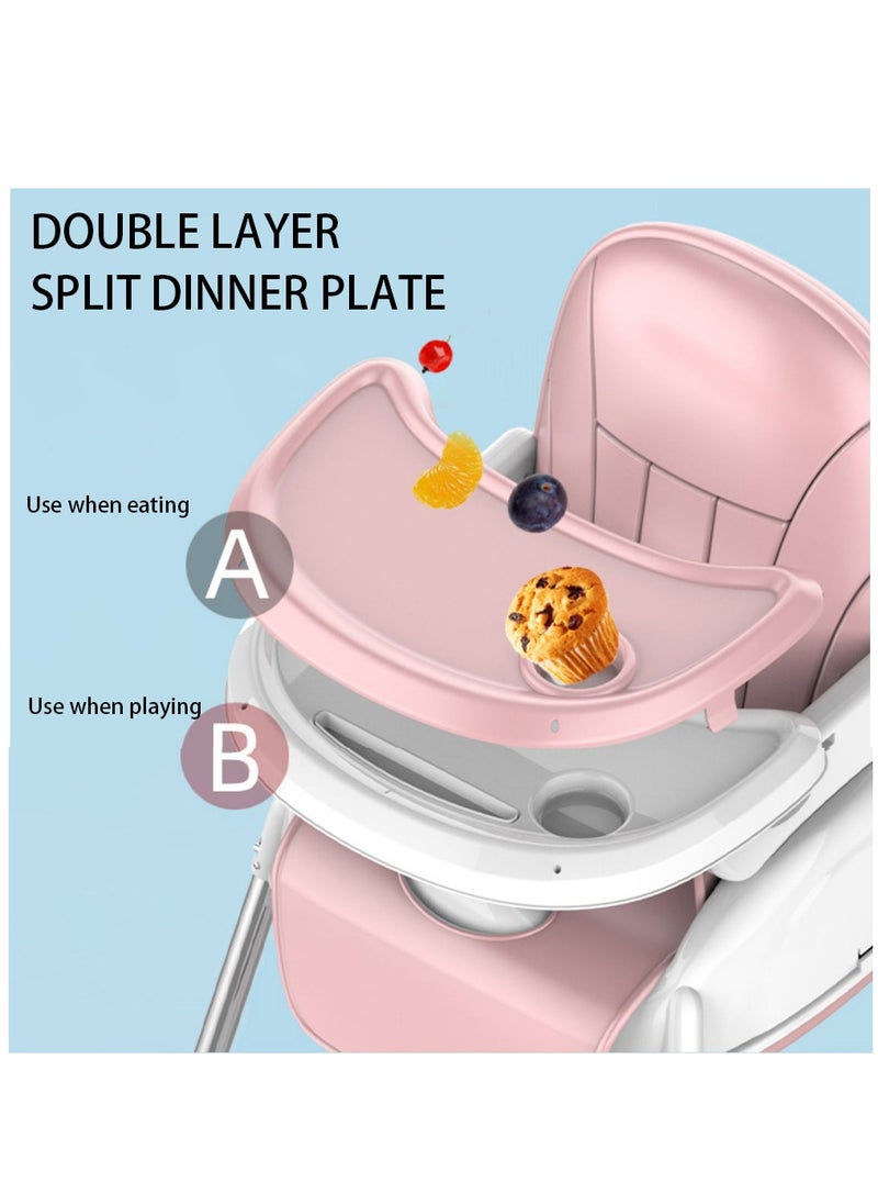 Baby High Chair 4 in 1 Portable Baby Feeding Chair with Lockable Universal Wheels & Replaceable Cushion Convertible HighChairs for Babies and Toddlers Infant Dining Booster Set - pzsku/Z67024A8CCBD50506EBCAZ/45/_/1705046366/22b651c1-8107-4478-bf67-63458c996c26