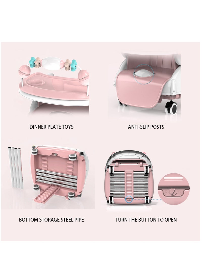 Baby High Chair 4 in 1 Portable Baby Feeding Chair with Lockable Universal Wheels & Replaceable Cushion Convertible HighChairs for Babies and Toddlers Infant Dining Booster Set - pzsku/Z67024A8CCBD50506EBCAZ/45/_/1705046366/4402676d-1ce7-46ca-ae1d-6807667b37aa