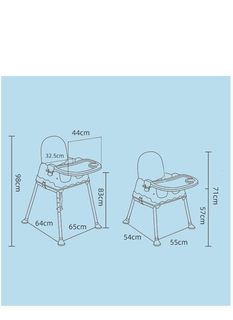 Baby High Chair 4 in 1 Portable Baby Feeding Chair with Lockable Universal Wheels & Replaceable Cushion Convertible HighChairs for Babies and Toddlers Infant Dining Booster Set - pzsku/Z67024A8CCBD50506EBCAZ/45/_/1705046367/28d8ffee-1fae-4d06-a240-1c74648be494