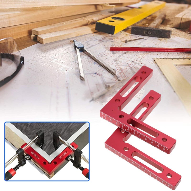 Aluminum L Shape Ruler 90 Degree Positioning Square Woodworking Corner Clamp Tool - Image 3