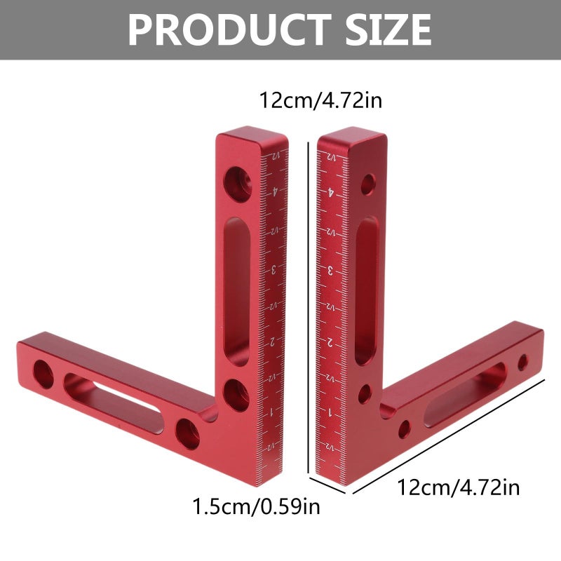 Aluminum L Shape Ruler 90 Degree Positioning Square Woodworking Corner Clamp Tool - Image 5