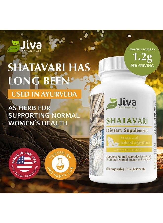Jiva Botanicals Shatavari Supplement 1200mg - Shatavari Root Powder for Normal Hormonal Balance and Normal Energy Levels - Made in The USA - Non GMO, Vegan - 60 Capsules - Image 3