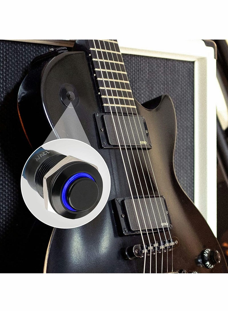 Latching Push on Switch SPST Pre-Wired 150mm High Round Head Aluminium Alloy 1NO 1 Normally Open with Ring Led Pack - Image 5