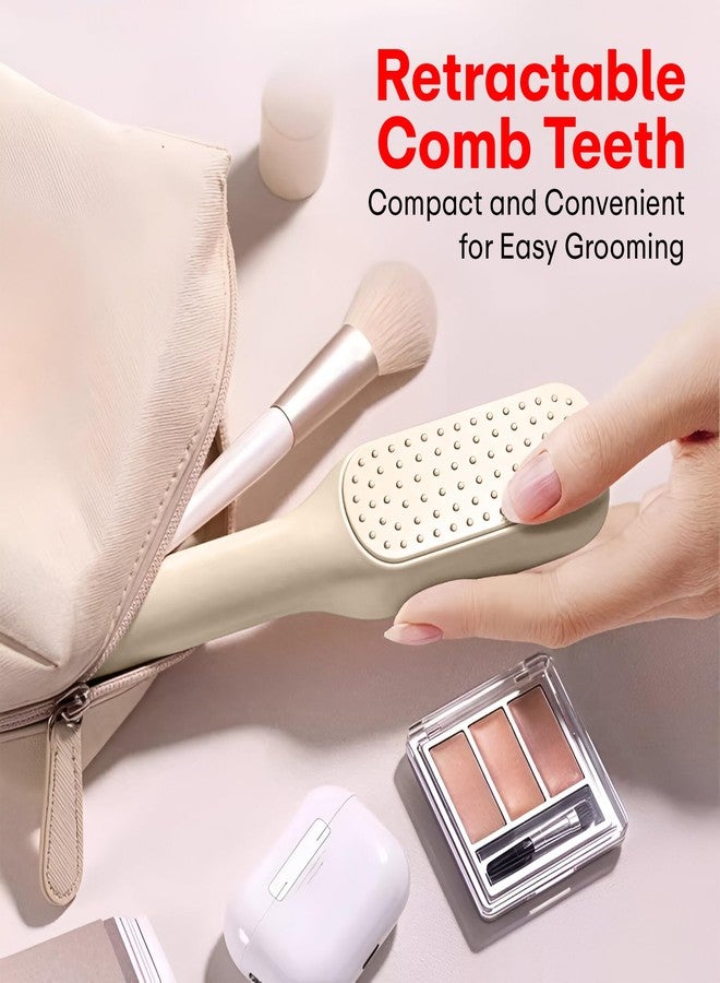 PRIME PICK مشط شعر مرن ذاتي التنظيف من برايم بيك - طقم من 3 قطع (أزرق، وردي، أبيض) | فرشاة فك تشابك الشعر بشعيرات قابلة للسحب | سهل التنظيف، لطيف على فروة الرأس - موديل PP-183 - Image 4