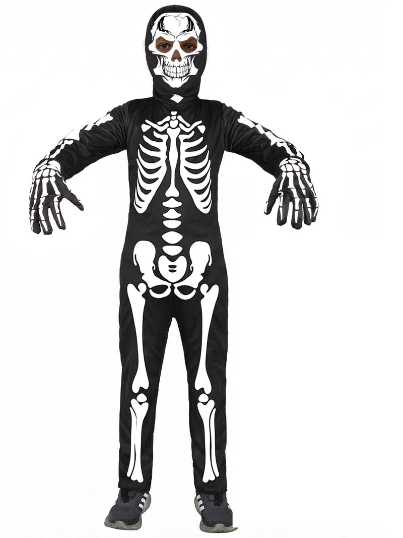 Sicypoty Kids Skeleton Costume Glow in the Dark Halloween Costume for Boys Black 57Years - Image 2