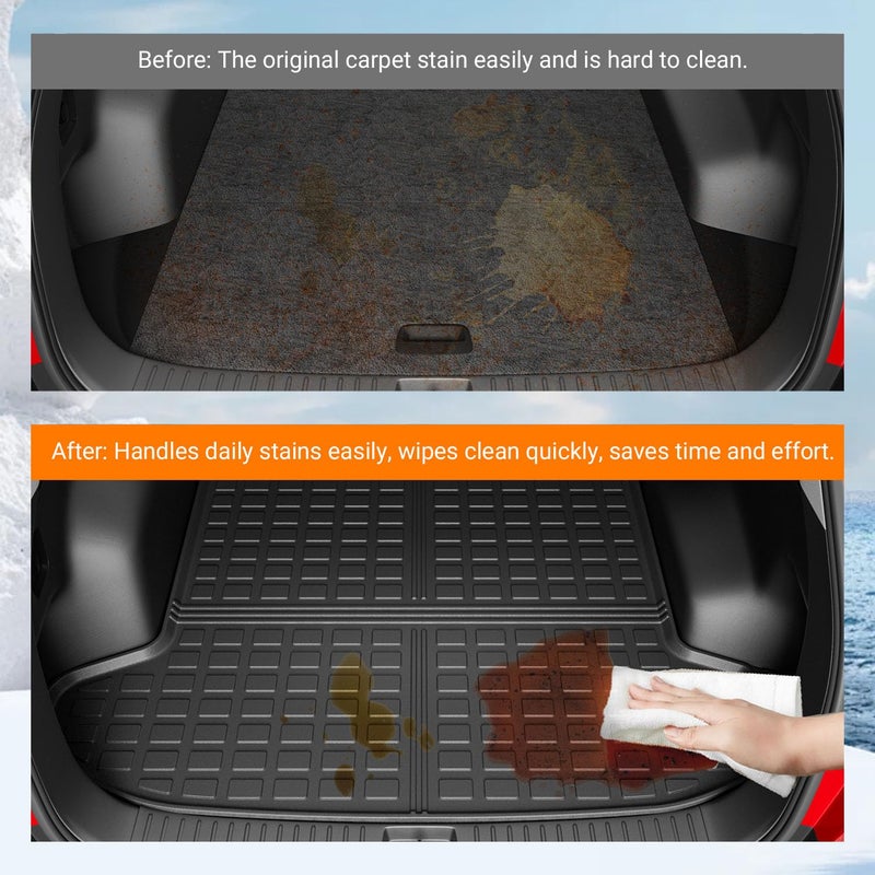 powoq Fuel&Hybrid Trunk Mat Compatible with 2023-2026 Kia Sportage Cargo Mat All Weather Trunk Liner (Not Fit PHEV) Replacement for 2023 2024 2025 2026 Kia Sportage Accessories (Trunk Mat) - Image 4