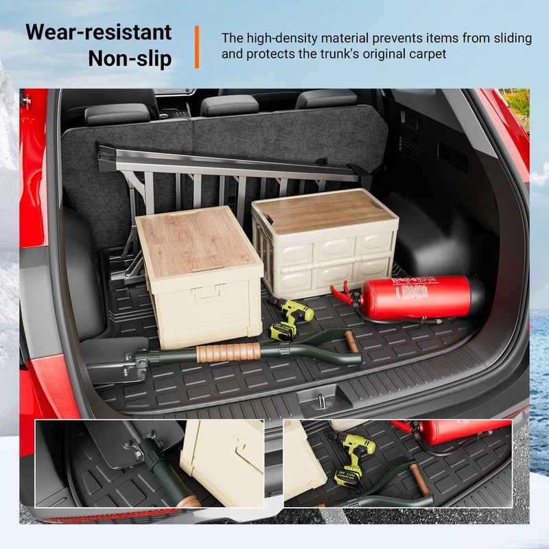 powoq Fuel&Hybrid Trunk Mat Compatible with 2023-2026 Kia Sportage Cargo Mat All Weather Trunk Liner (Not Fit PHEV) Replacement for 2023 2024 2025 2026 Kia Sportage Accessories (Trunk Mat) - Image 5