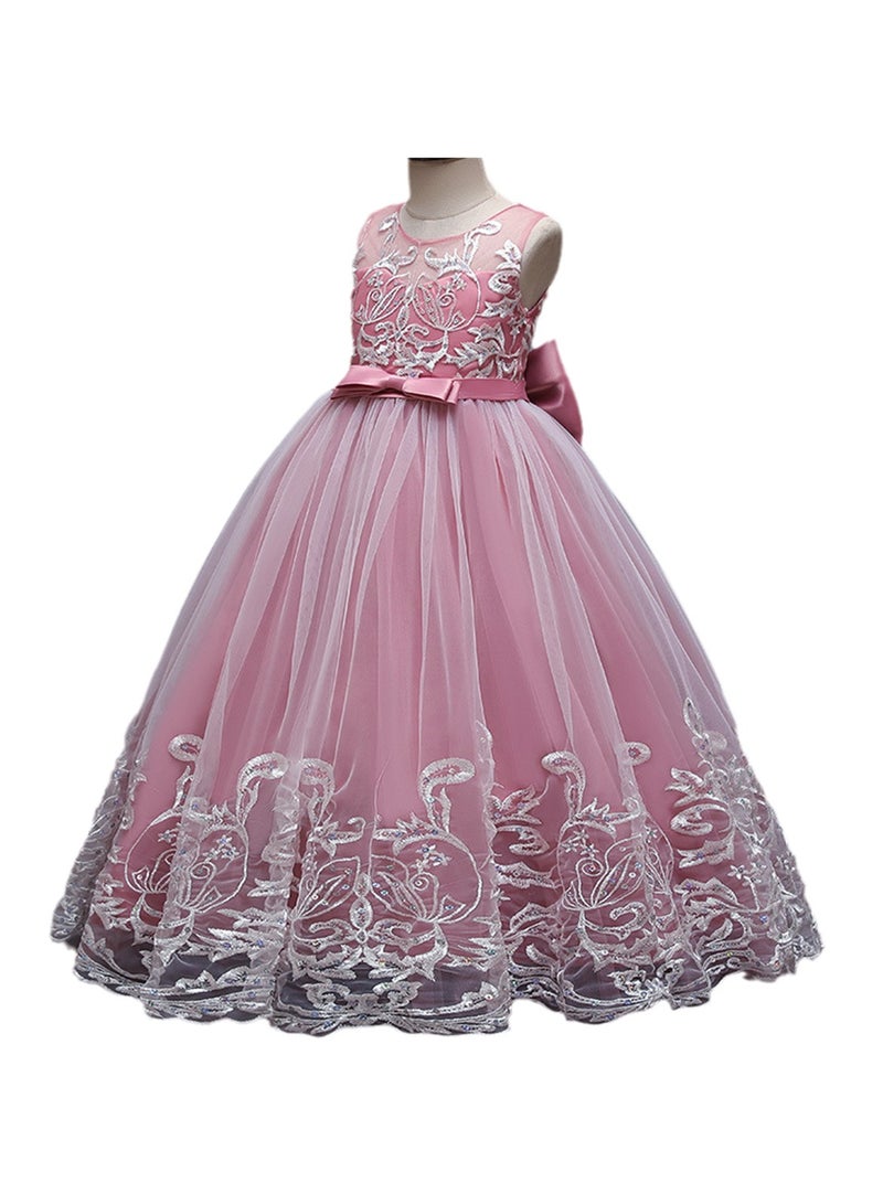 Girls Dress Sleeveless Mesh Performance Host Princess Dress Costumes - Image 1