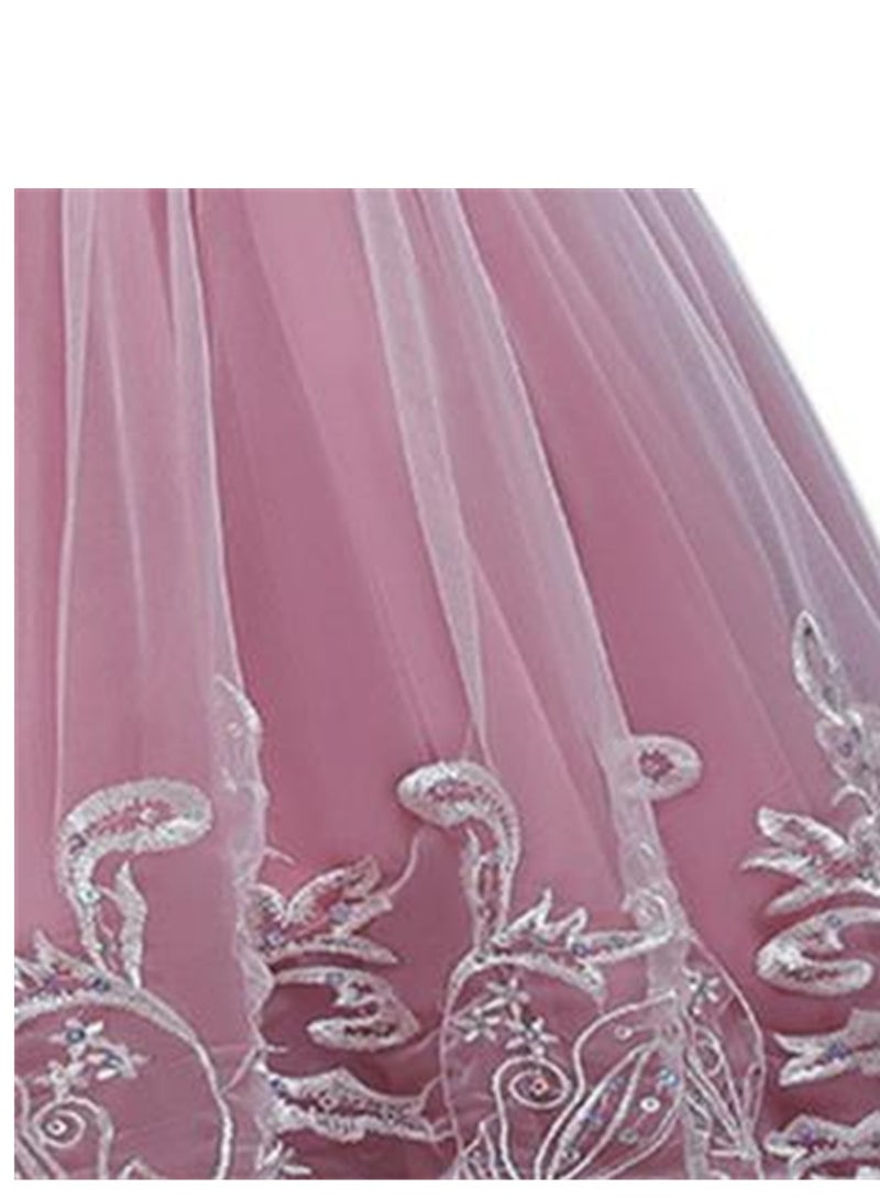 Girls Dress Sleeveless Mesh Performance Host Princess Dress Costumes - Image 3